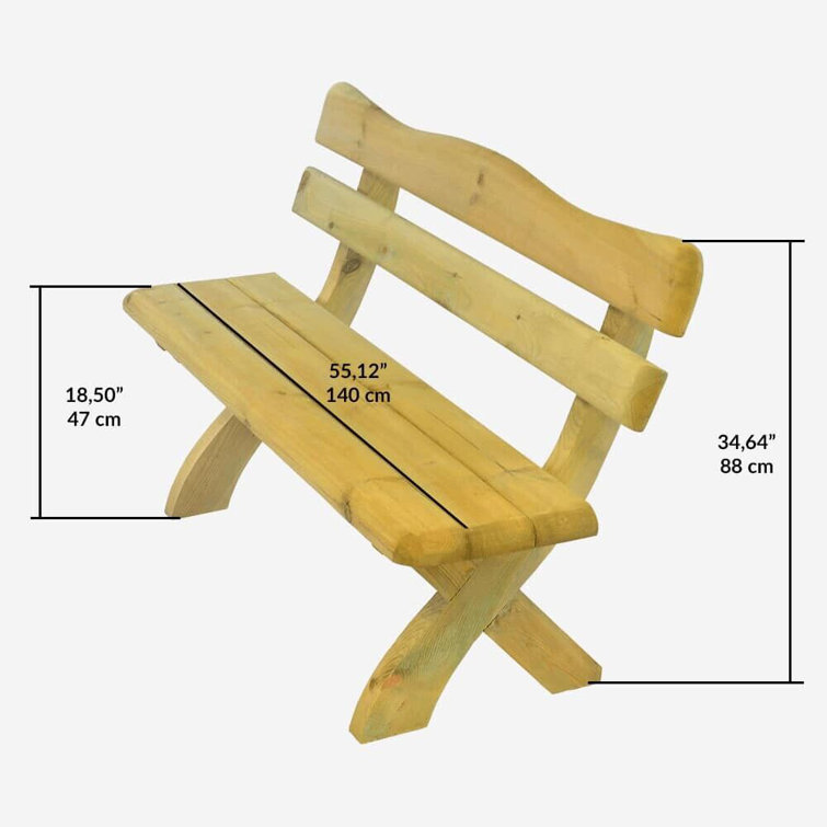 HQ WoodCraft Hand Made Chunky Wood Rustic Bench 3 Seater Wayfair.co.uk